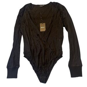 DKNY‎ Elegant Black Jersey Body Suit size L